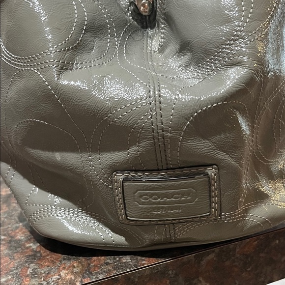 Coach Shimmering Gray Leather Tote - Picture 3 of 6